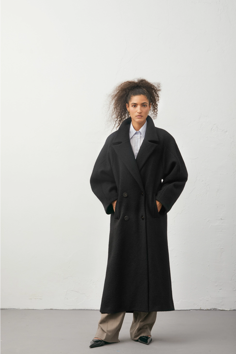 Cocoon Double-Breasted Coat - Image 4