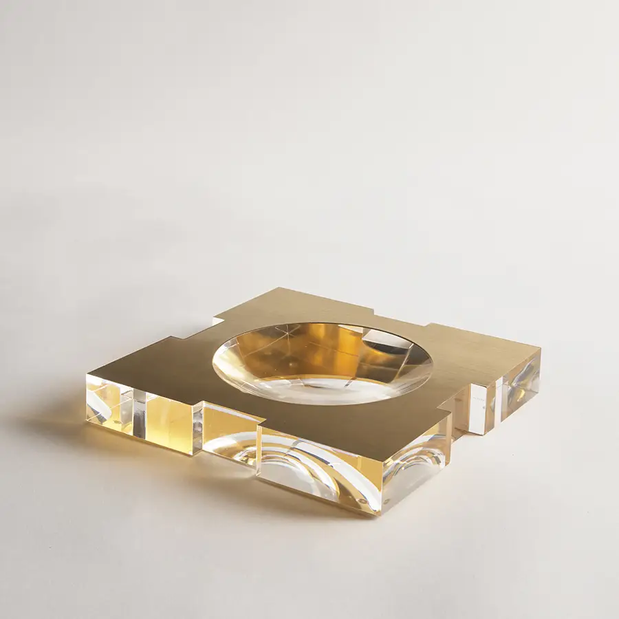 Acrylic Bowl Brushed Gold Large - Image 2