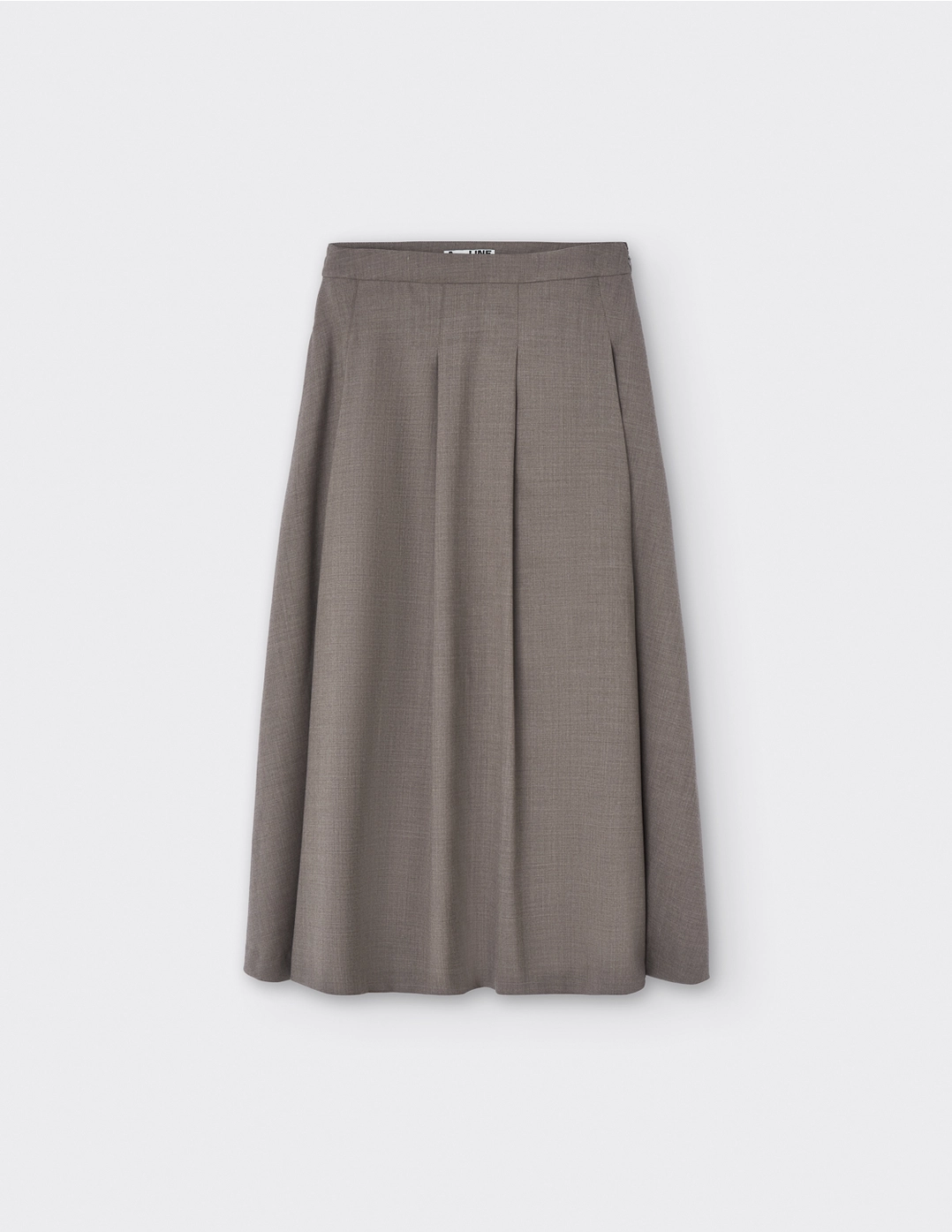 Grey Pleated Midi Skirt