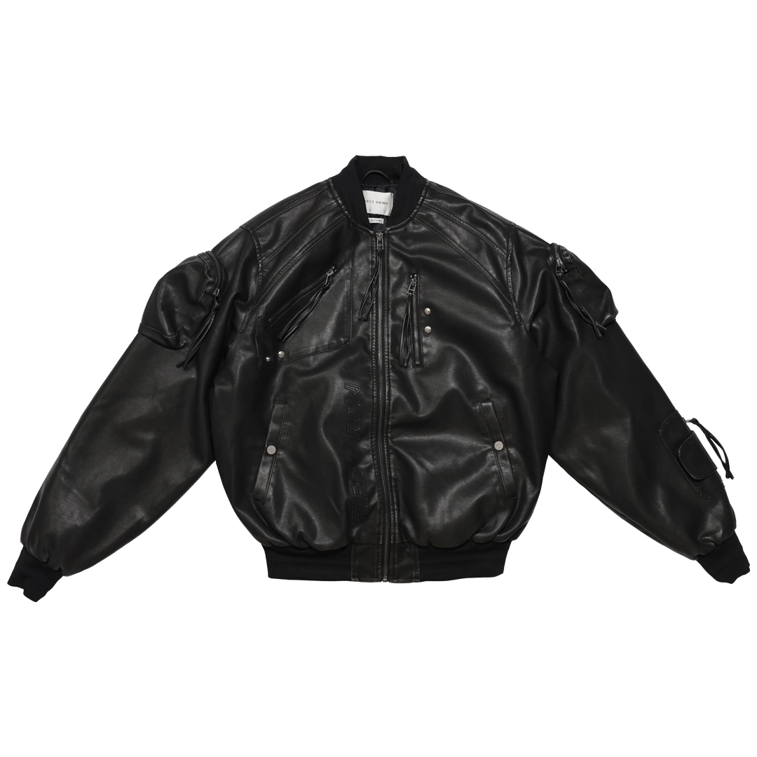Vegan Leather Bomber Jacket