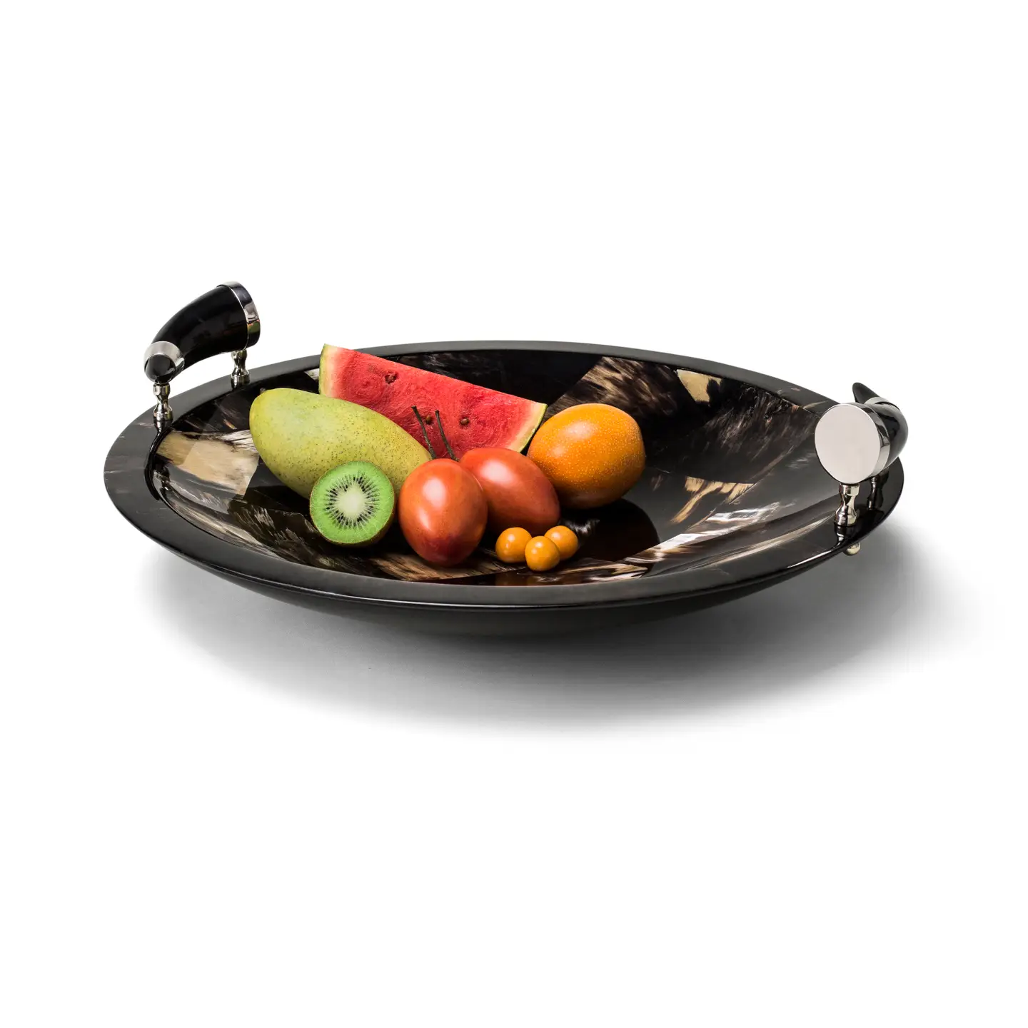 Horn Veneer Large W Handles Centerpiece