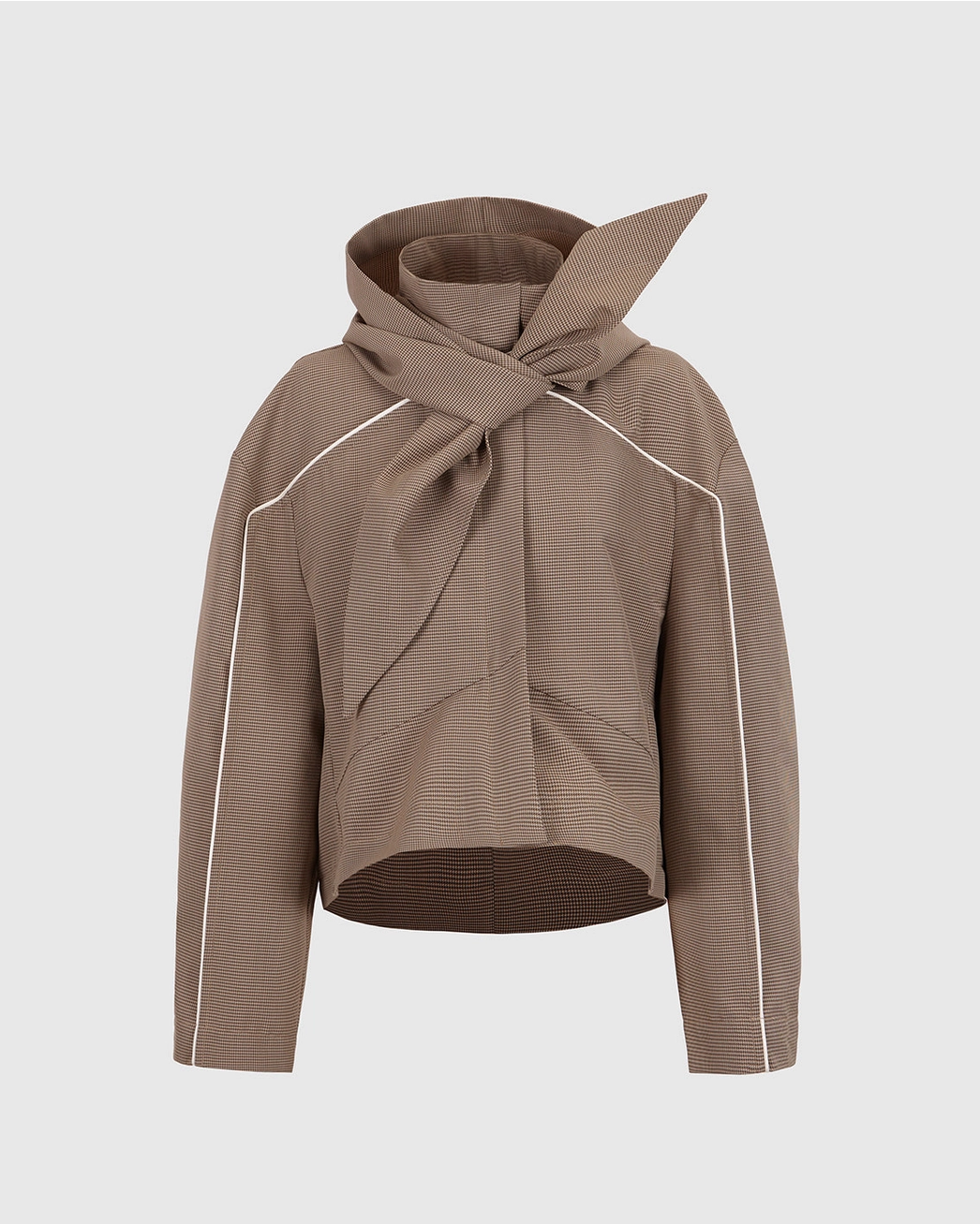 Houndstooth hooded parka