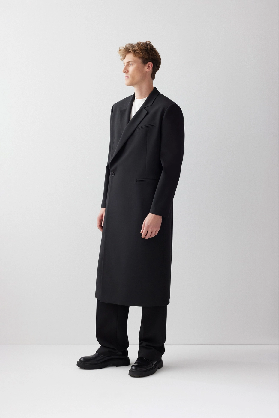 Black Two Button Trench Coat - Image 5