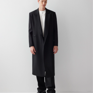 Black Two Button Trench Coat