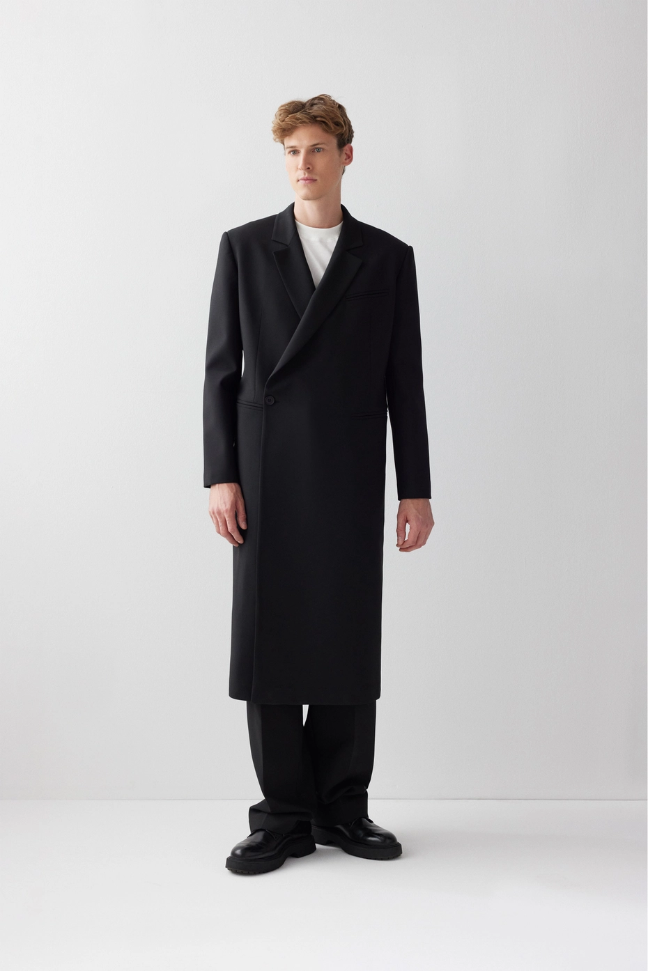 Black Two Button Trench Coat - Image 3
