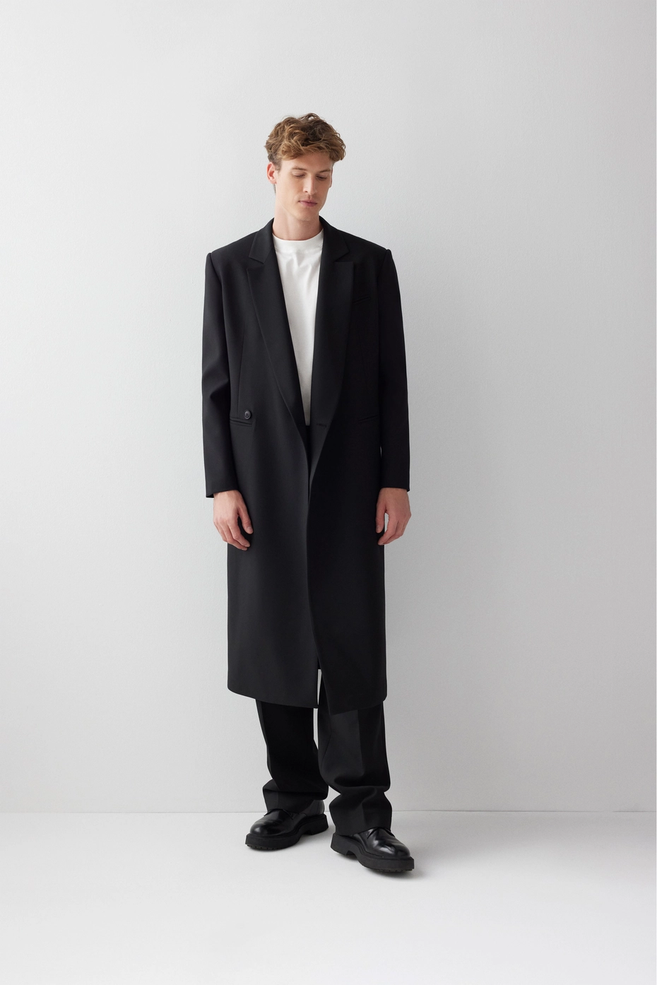 Black Two Button Trench Coat