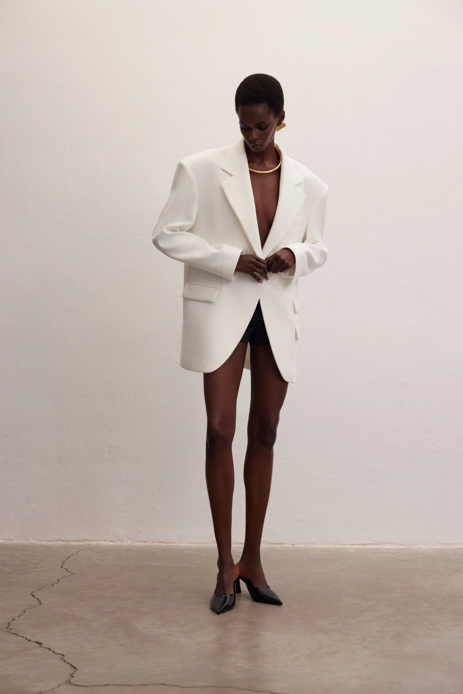 White Structured Blazer - Image 2