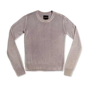 Long Sleeve Deep Split Crew Sweater (Light Lavender)