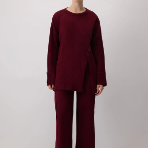 Knitwear Set with Button Detailed