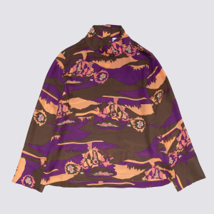 Silk Psychedelic High Neck Blouse