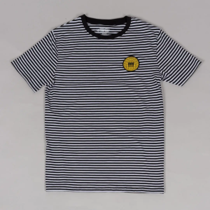 Black and White Striped Crewneck T-Shirt