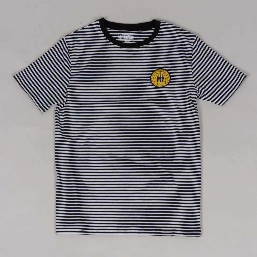 Black and White Striped Crewneck T-Shirt