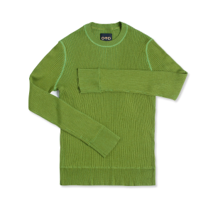 Ribbed Poor Boy Crewneck Sweater (Bright Olive) Ribbed Poor Boy Crewneck Sweater (Bright Olive)