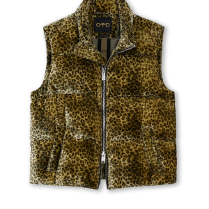 Animal Print Velvet Down Vest