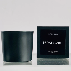 Matte Black Private Label Mini Soy Votives in Black Gift Box