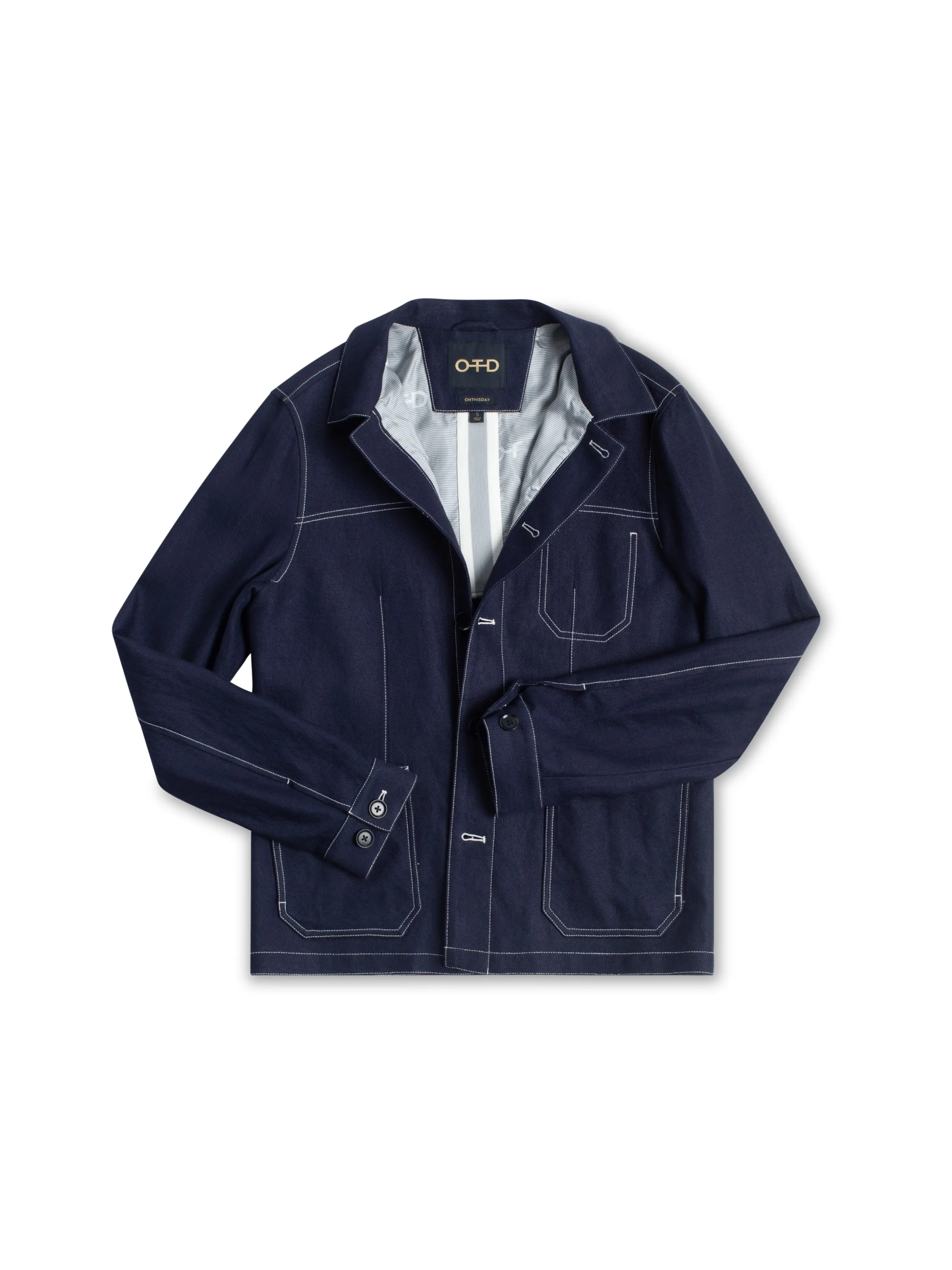 Button Front Chore Jacket with Patch Pockets