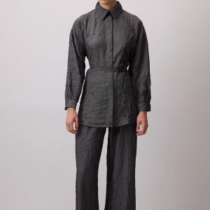 Crushed Texture Shirt & Pants Set – Relaxed Fit