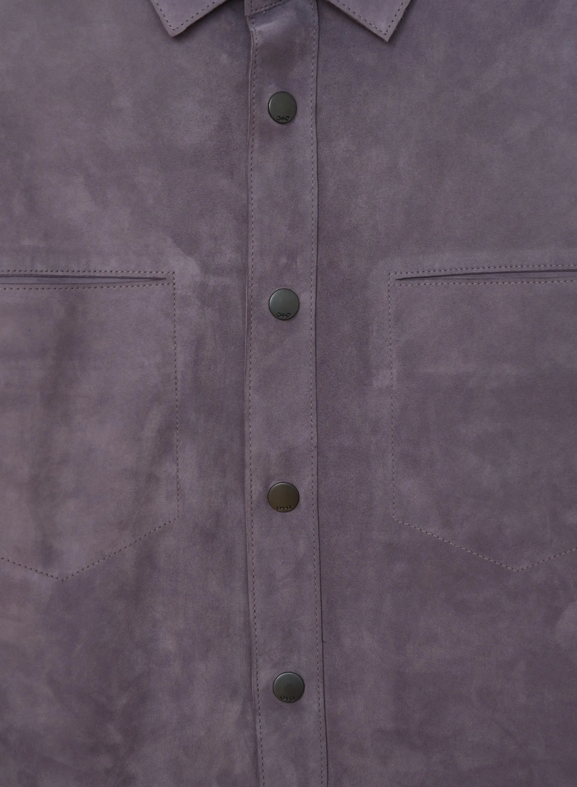 Leather Shirt Jacket (Plum)