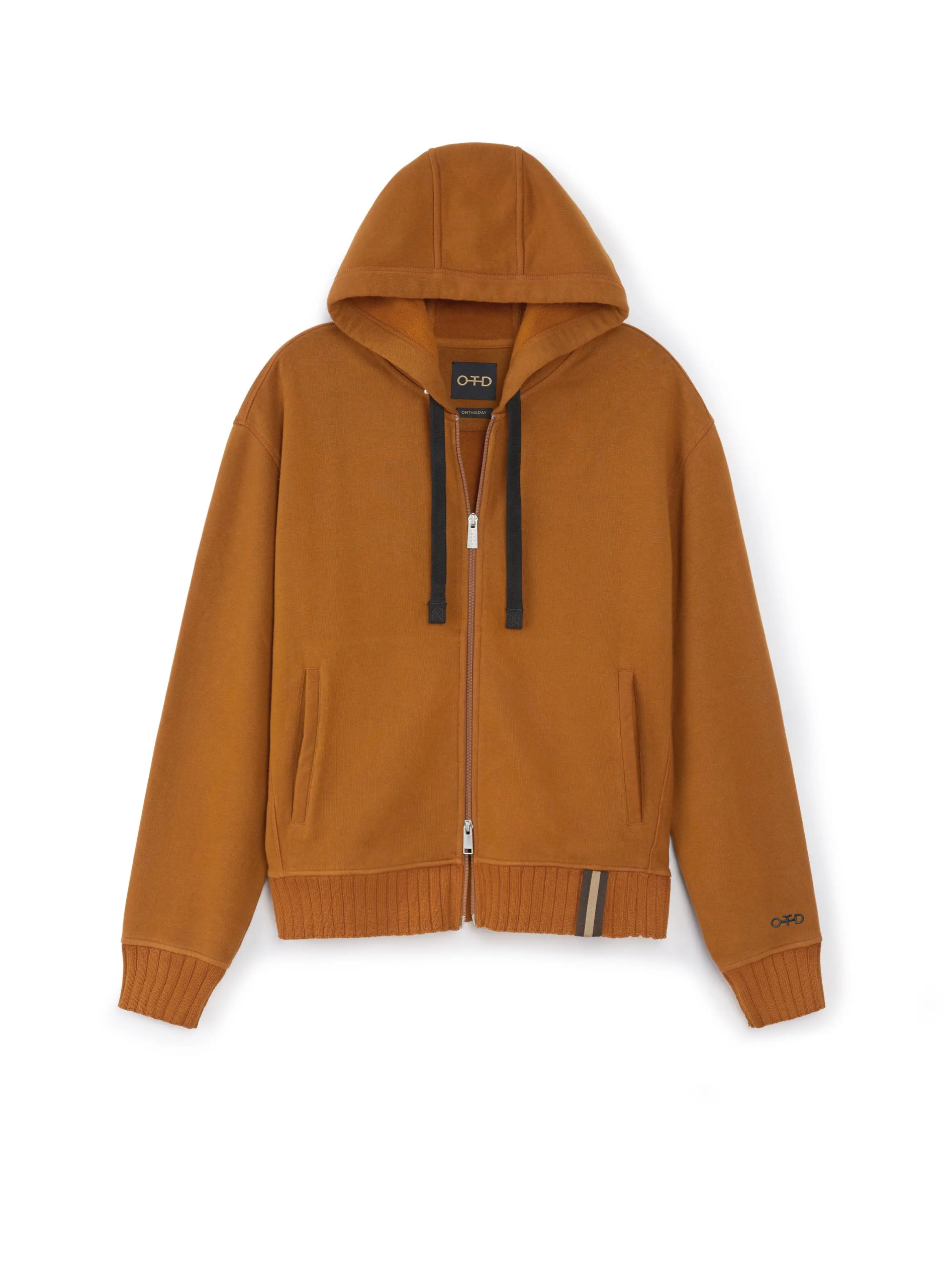 Brushed French Terry Zipped Hoodie (Copper)