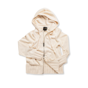 Cashmere-Blend Zipped Hoodie (Ivory)