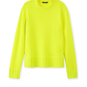 Cashmere-Blend Crewneck Sweater (Neon Yellow)
