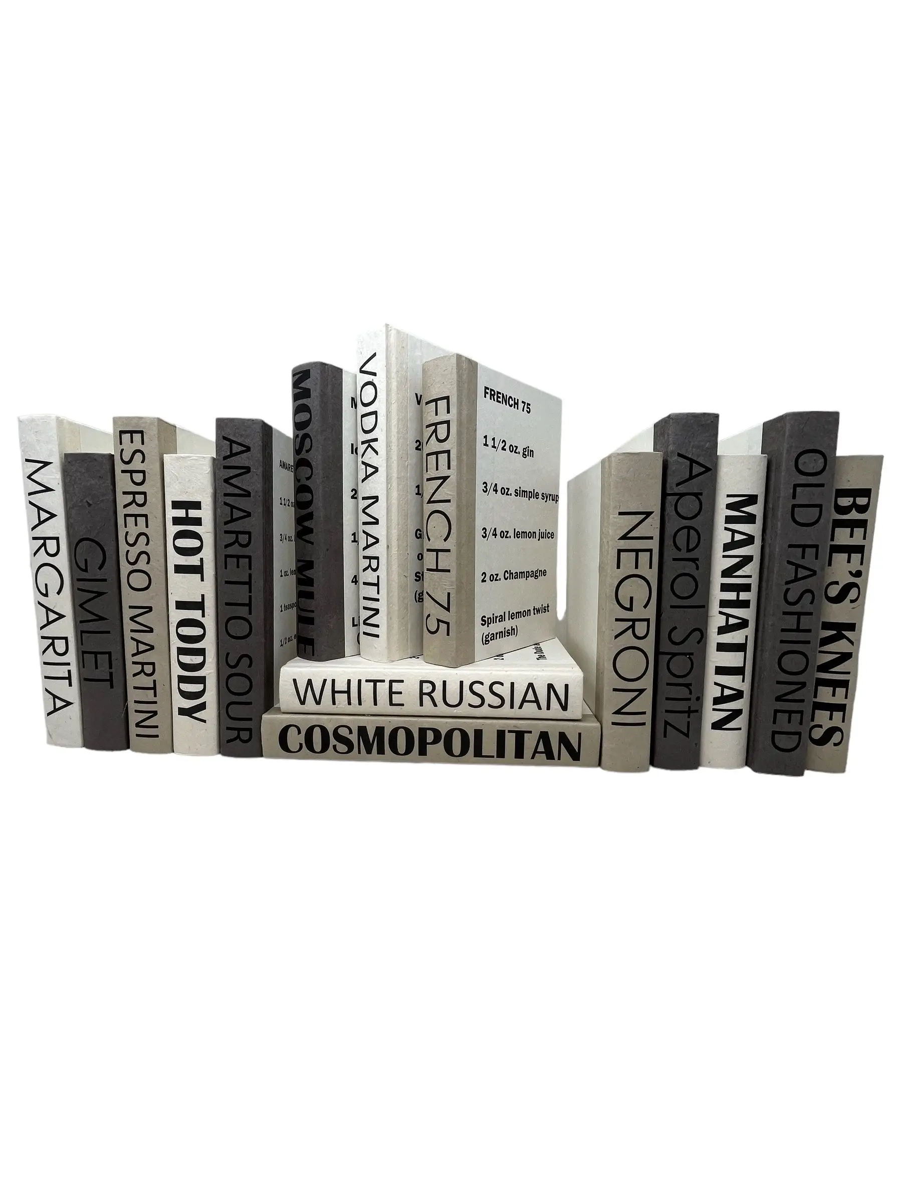 15 Vol. Drink Recipe Books in Cream Gray Taupe