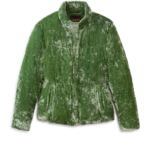 Washed Velvet Down Jacket (Jade)
