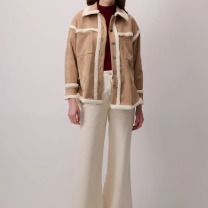 Plush Detailed Suede Shirt