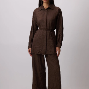 Crushed Texture Shirt & Pants Set – Relaxed Fit