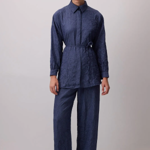 Crushed Texture Shirt & Pants Set – Relaxed Fit