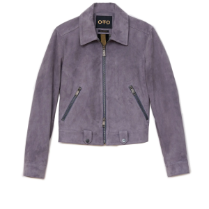 Ultra-Fine Suede Zip Front M.C. Jacket