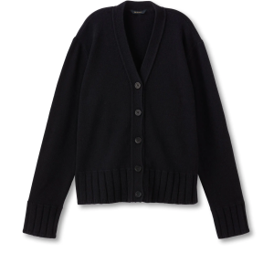 Cashmere-Blend Cardigan Sweater (Black)