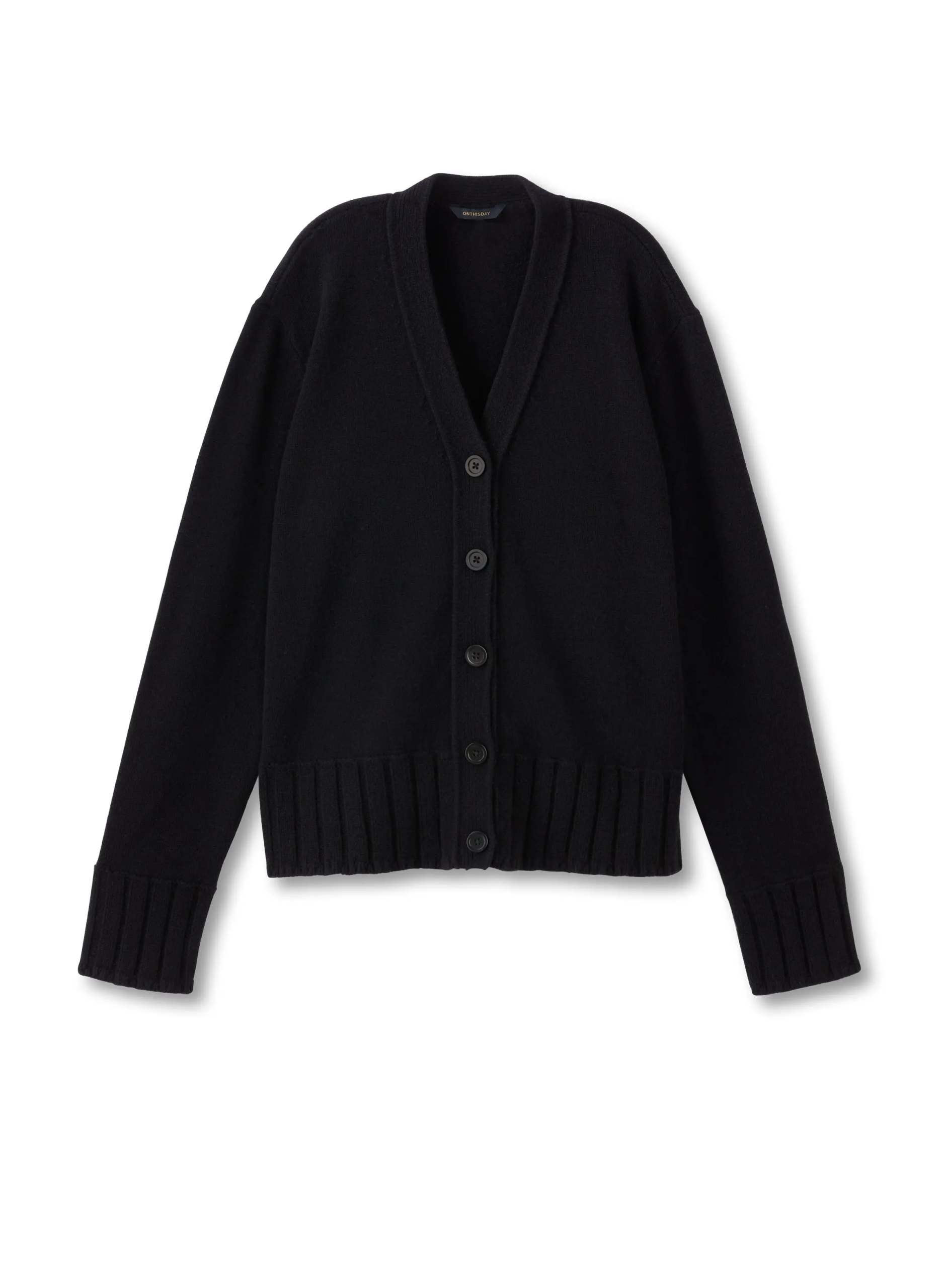 Cashmere-Blend Cardigan Sweater (Black)