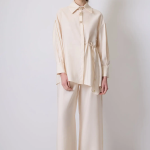 Shirt Trousers Set with Side Tie