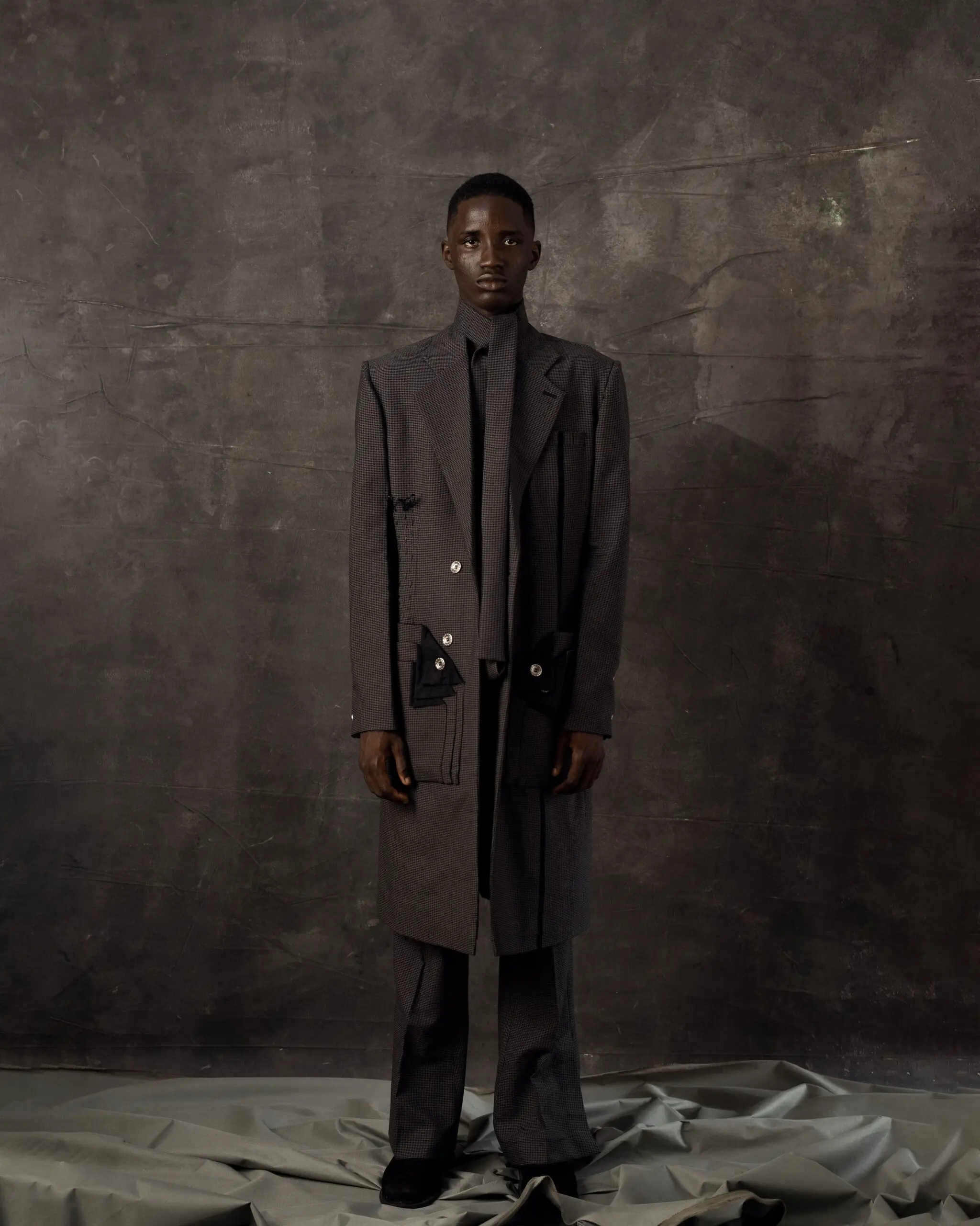 Avant-Garde Men’s Denim Long Coat and Trousers