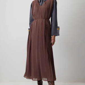 Pleated Chiffon Dress
