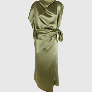 Tendril Green Silk ‘pañoleta’ Dress