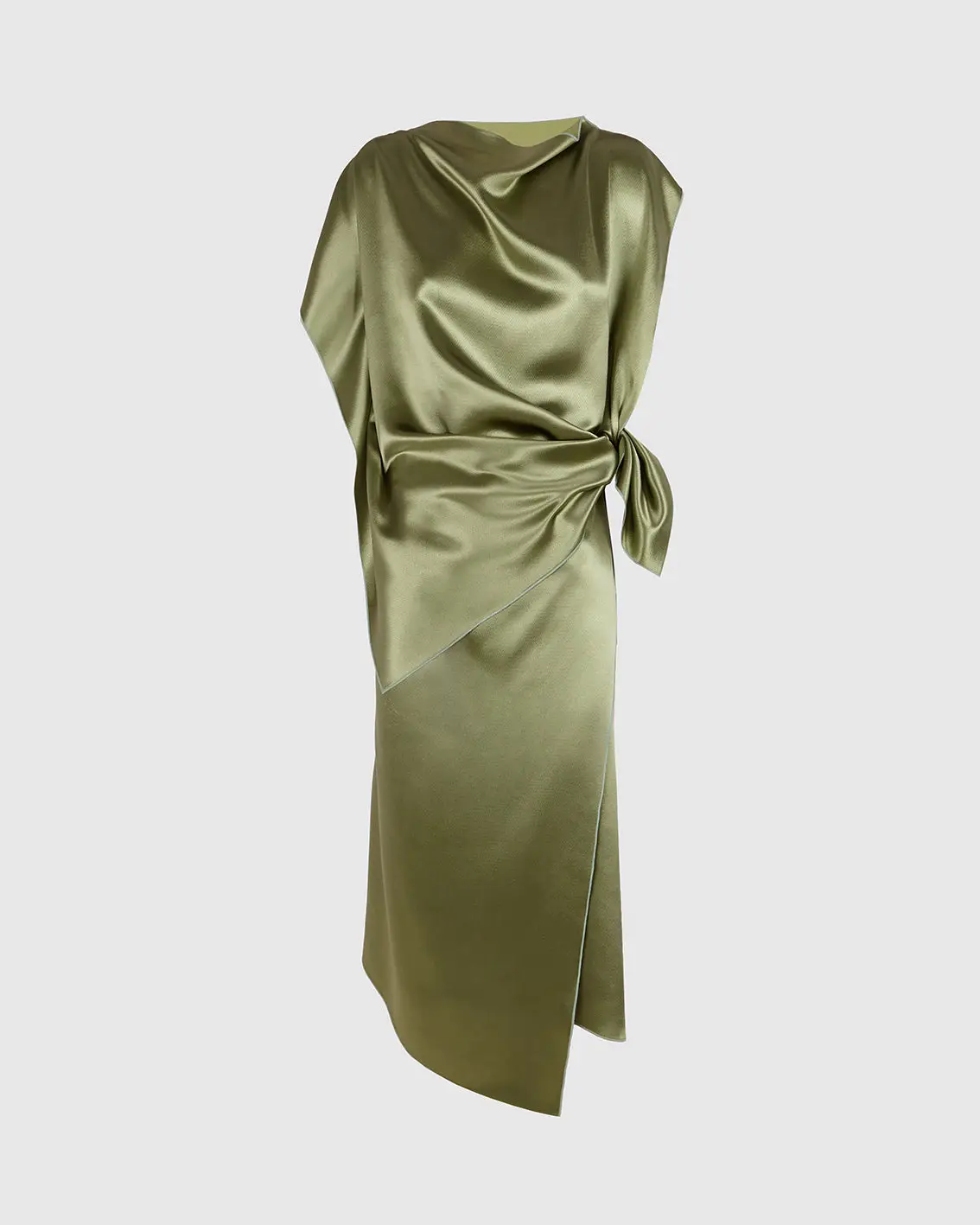 Tendril Green Silk ‘pañoleta’ Dress