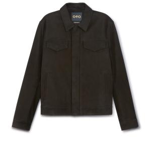 Suede Trucker Jacket (Black)